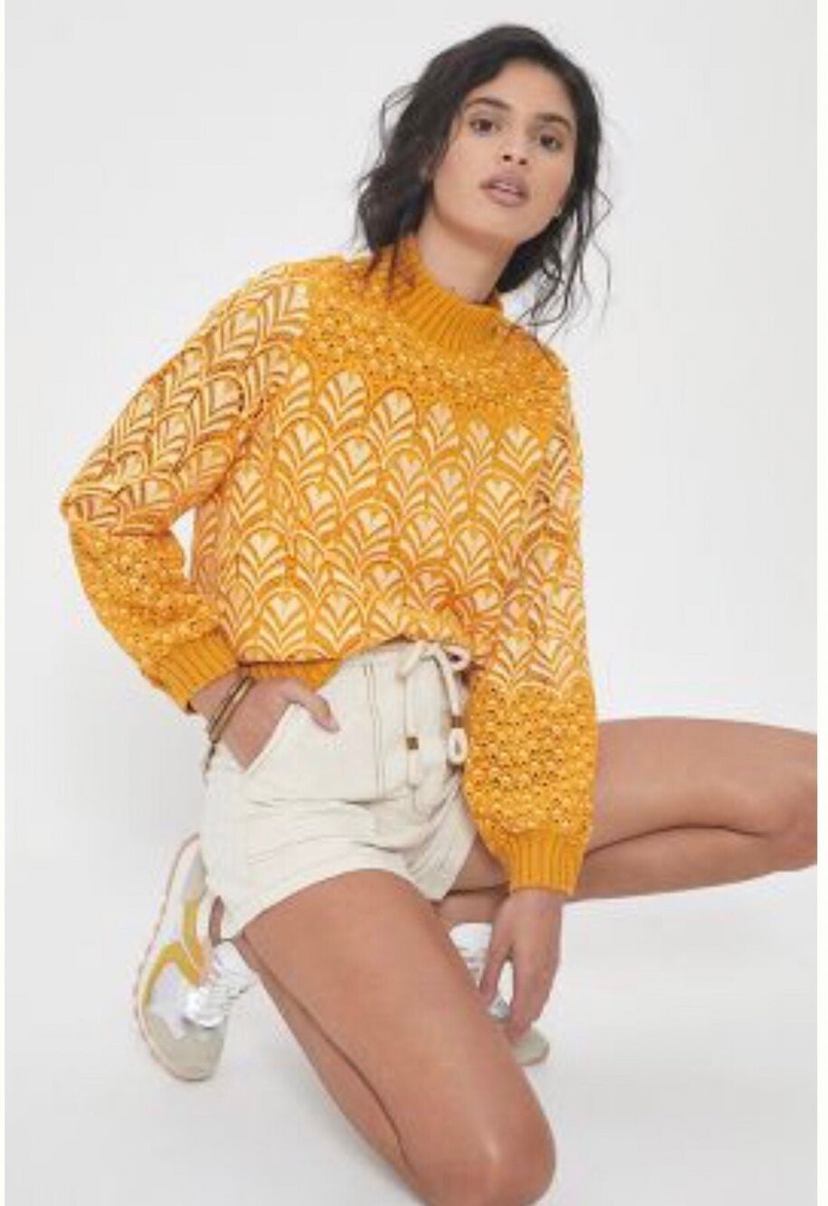NWT❤️Anthropologie Gayla Lace Blouse Sweater szM